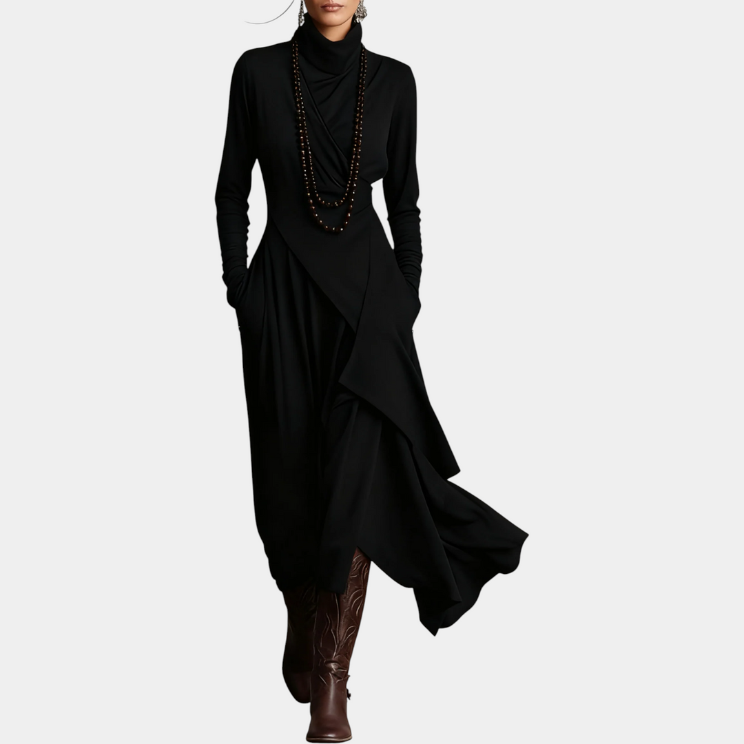 GIORGIA™ - PLEATED HIGH NECK MAXI DRESS