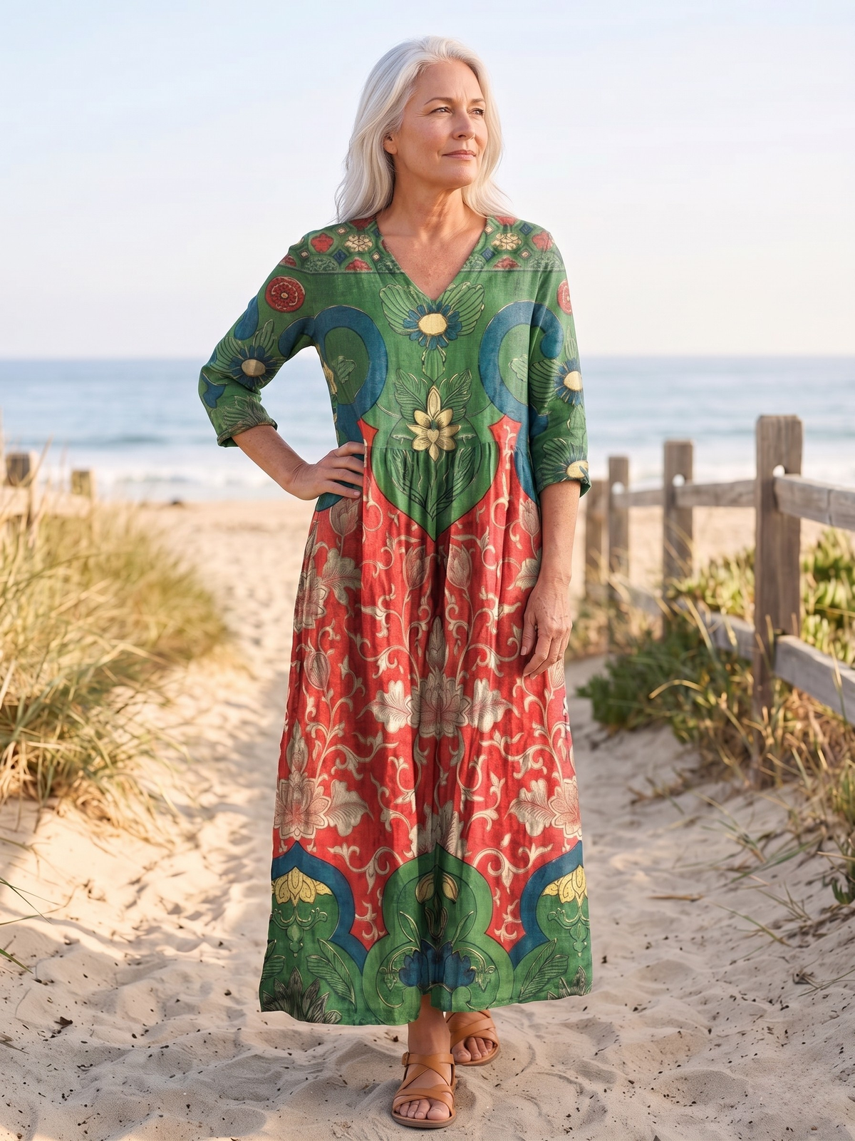 JUDITH™  - VINTAGE FLORAL MAXI DRESS