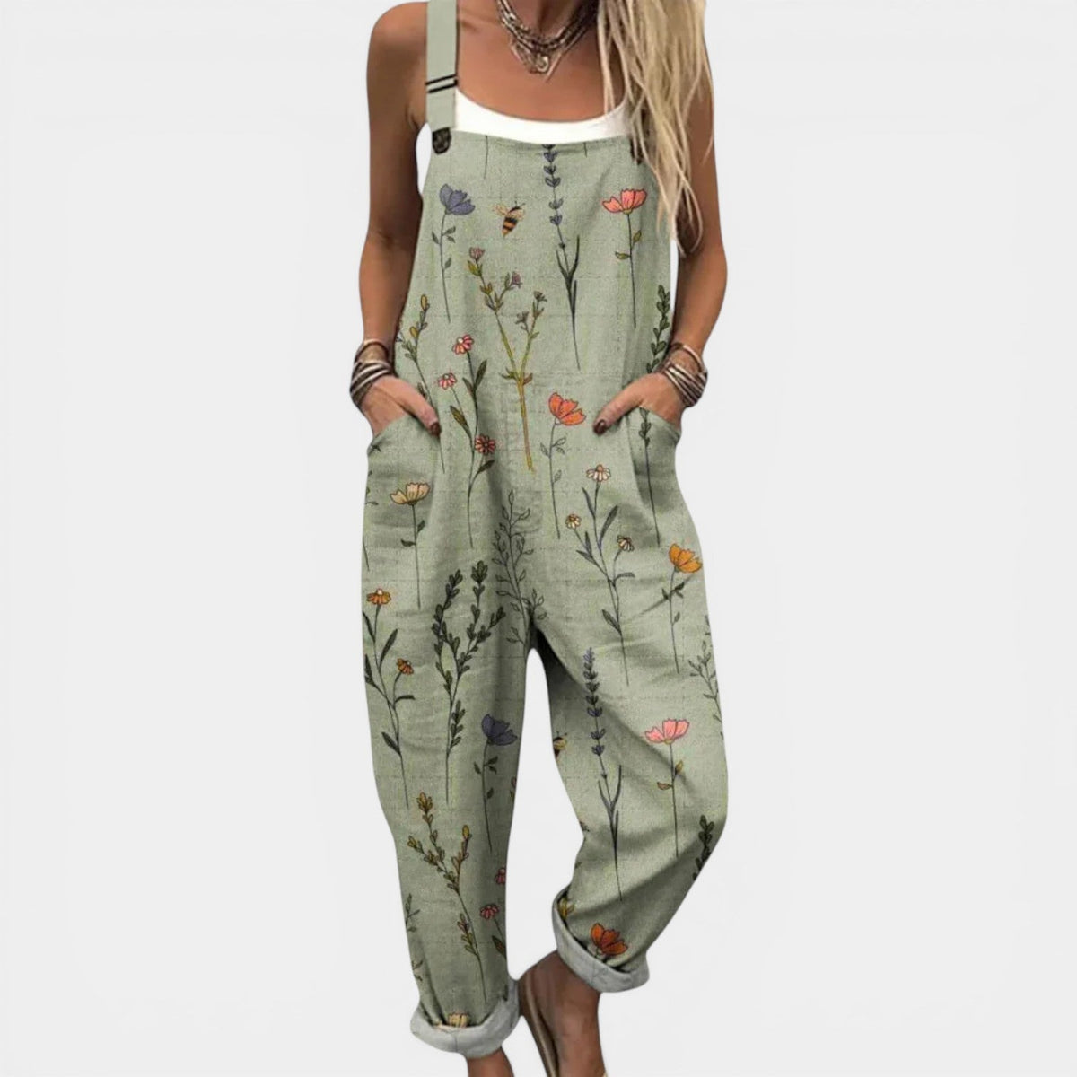 BAILEY™ - RELAXED FIT FLORAL OVERALLS