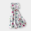 OLYNDRA™ - LINEN BLEND FLORAL DRESS