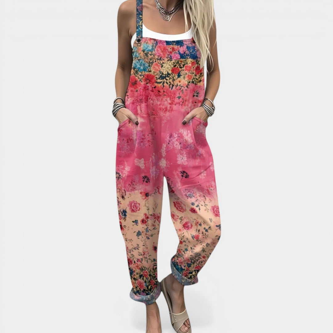SERENE™ - RELAXED FIT FLORAL OVERALLS