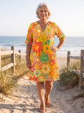 NIRA™ - VIBRANT FLORAL MIDI DRESS