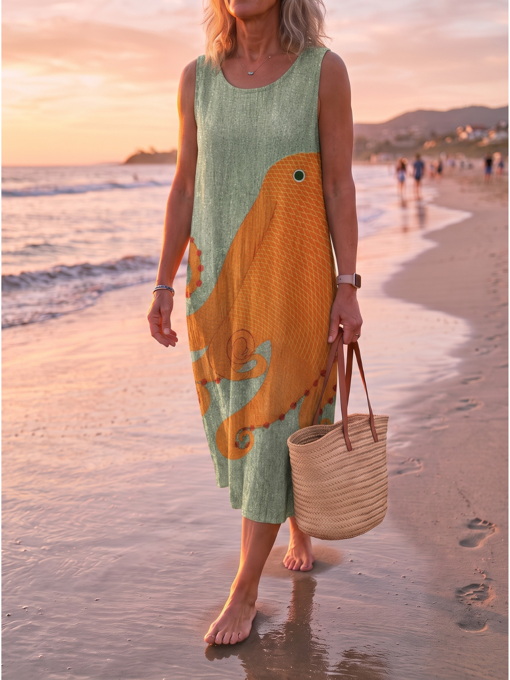 TESS™ - COASTAL PRINT MIDI DRESS