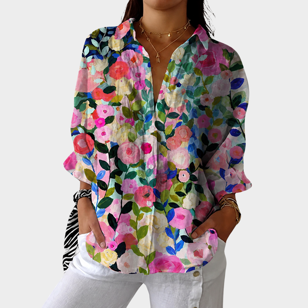 COURTNEY™ - ELEGANT FLORAL AUTUMN BLOUSE