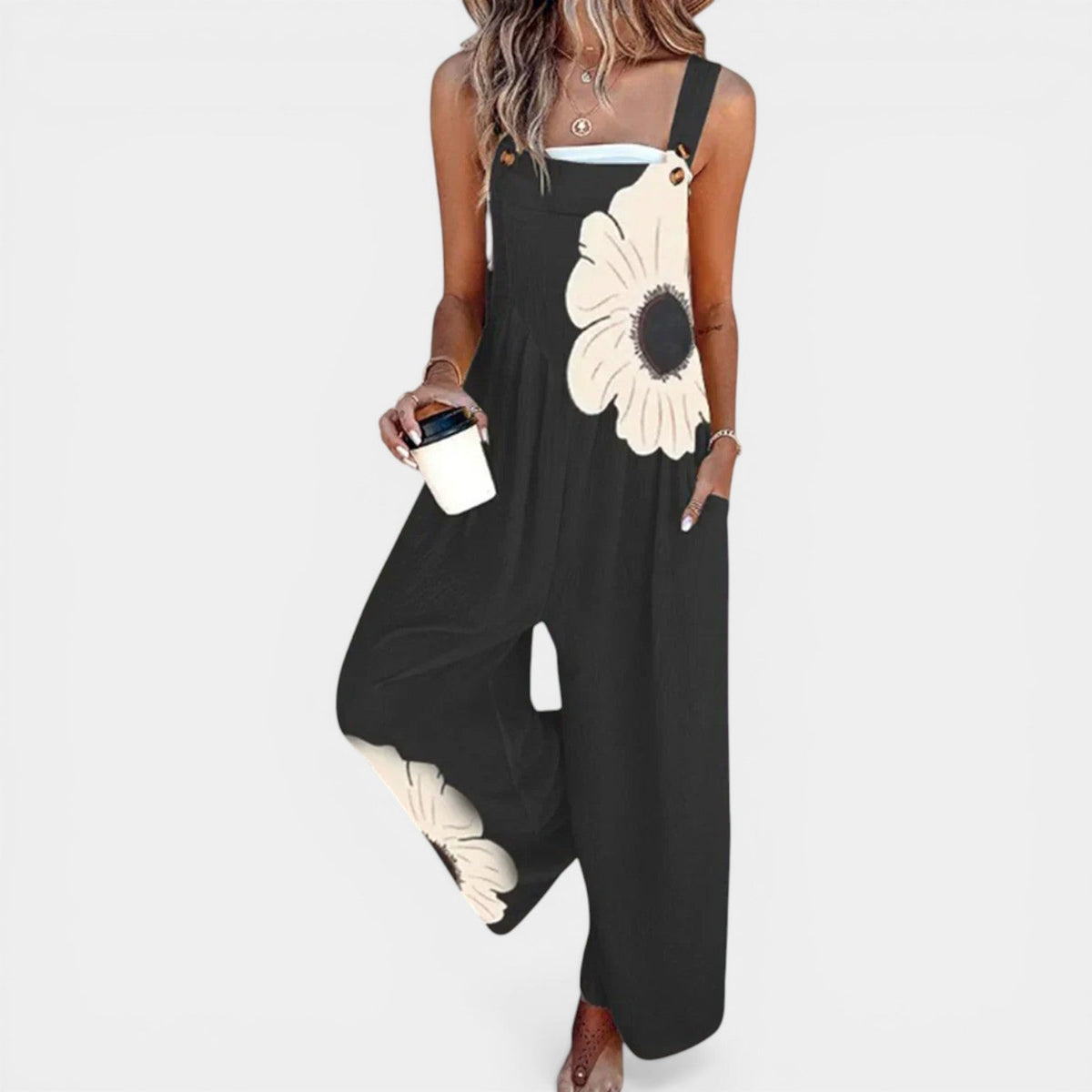 JAIME™ - FLORAL LOOSE-FIT LIGHTWEIGHT OVERALLS
