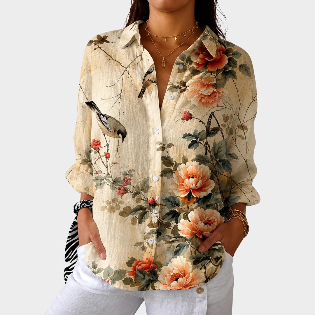BEATRICE™ - ELEGANT FLORAL PRINT BLOUSE