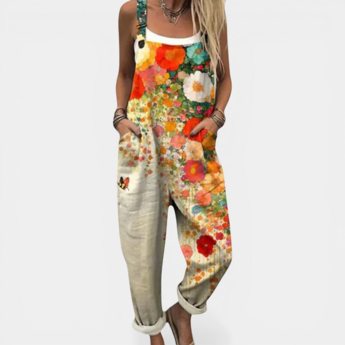 DAISY™ - FLORAL RELAXED FIT SUMMER OVERALLS
