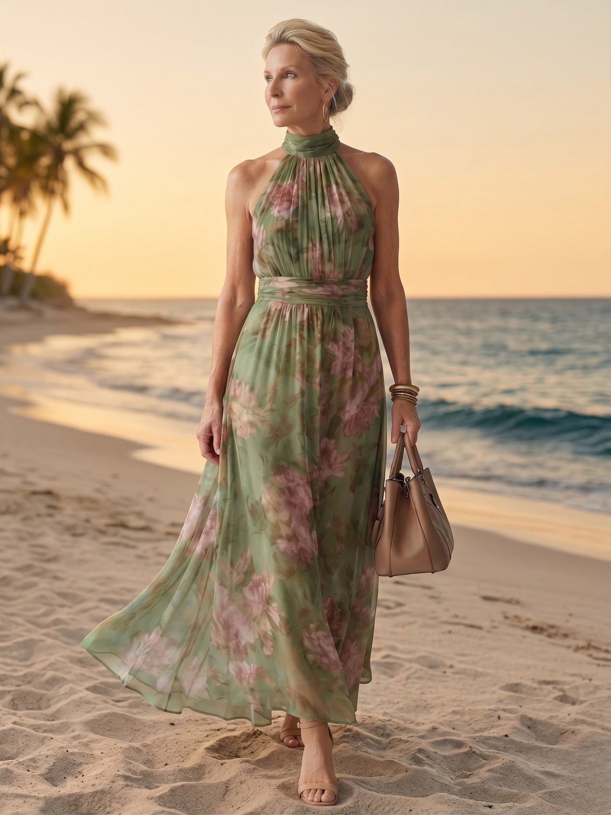 SERENA™ - GATHERED HALTER MAXI DRESS