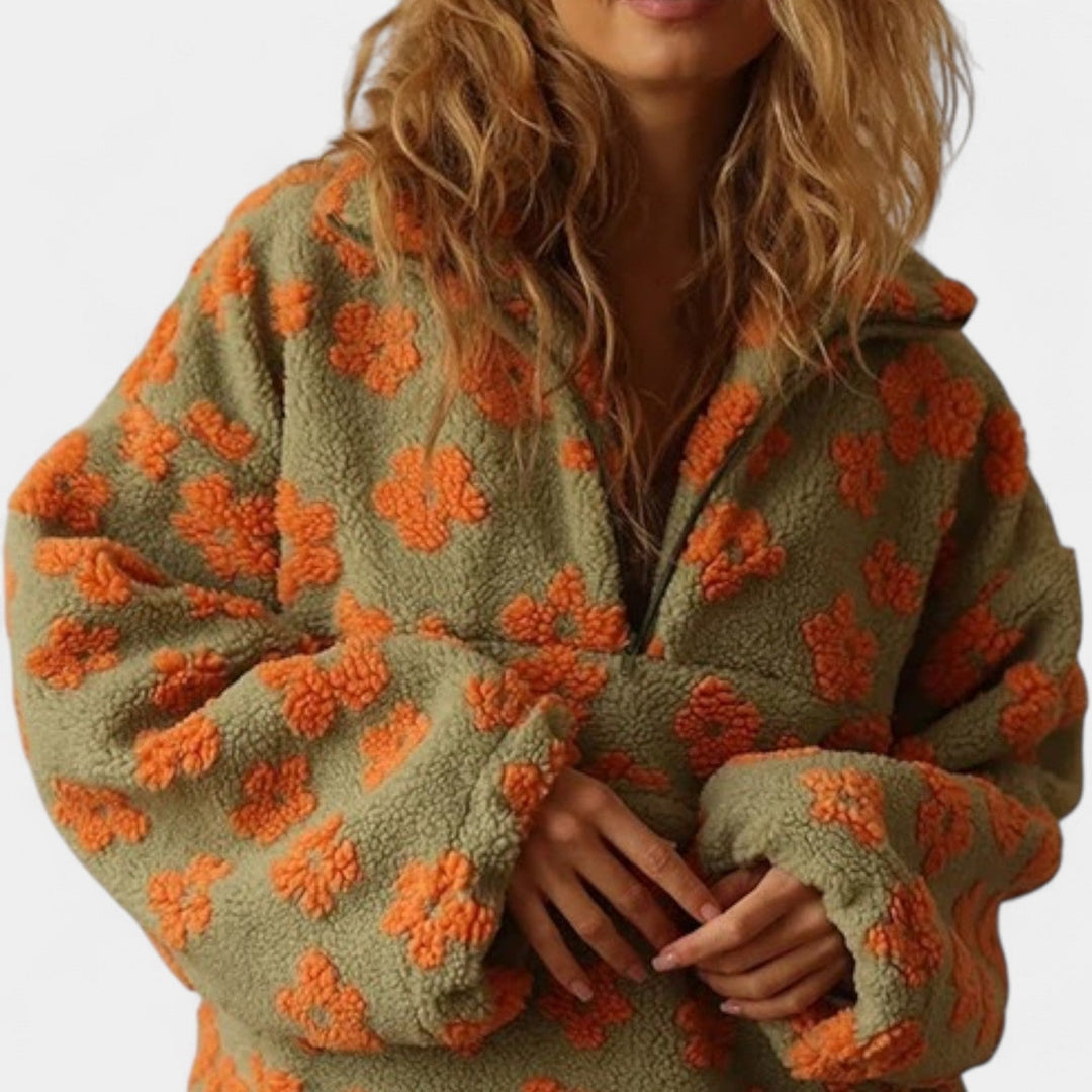 PATRICIA - FLORAL LONG-SLEEVE FLEECE JUMPER