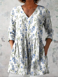ABIGAIL™ - ELEGANT FLORAL DRAPED BLOUSE