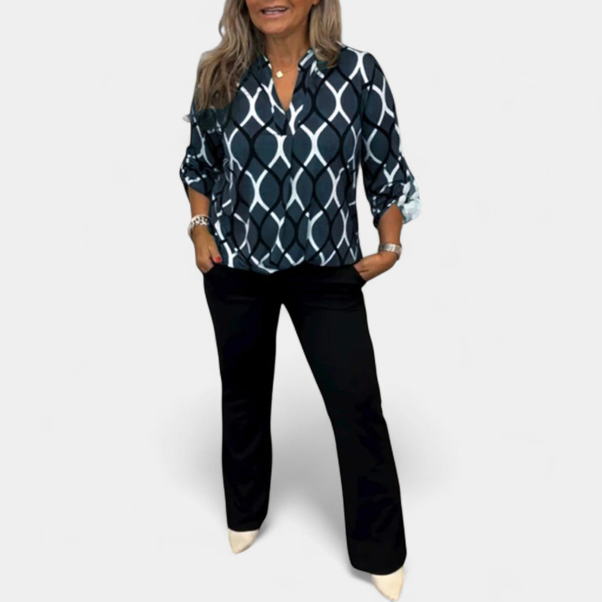 NORA - ELEGANT PRINT BLOUSE