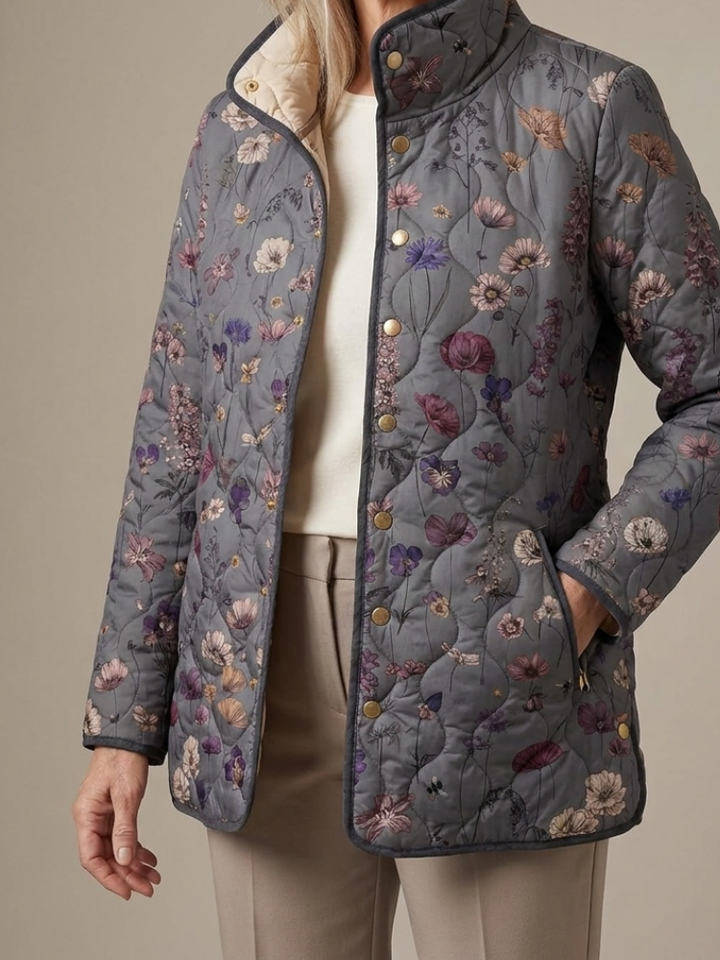 NIVA™ - VINTAGE FLORAL QUILTED JACKET