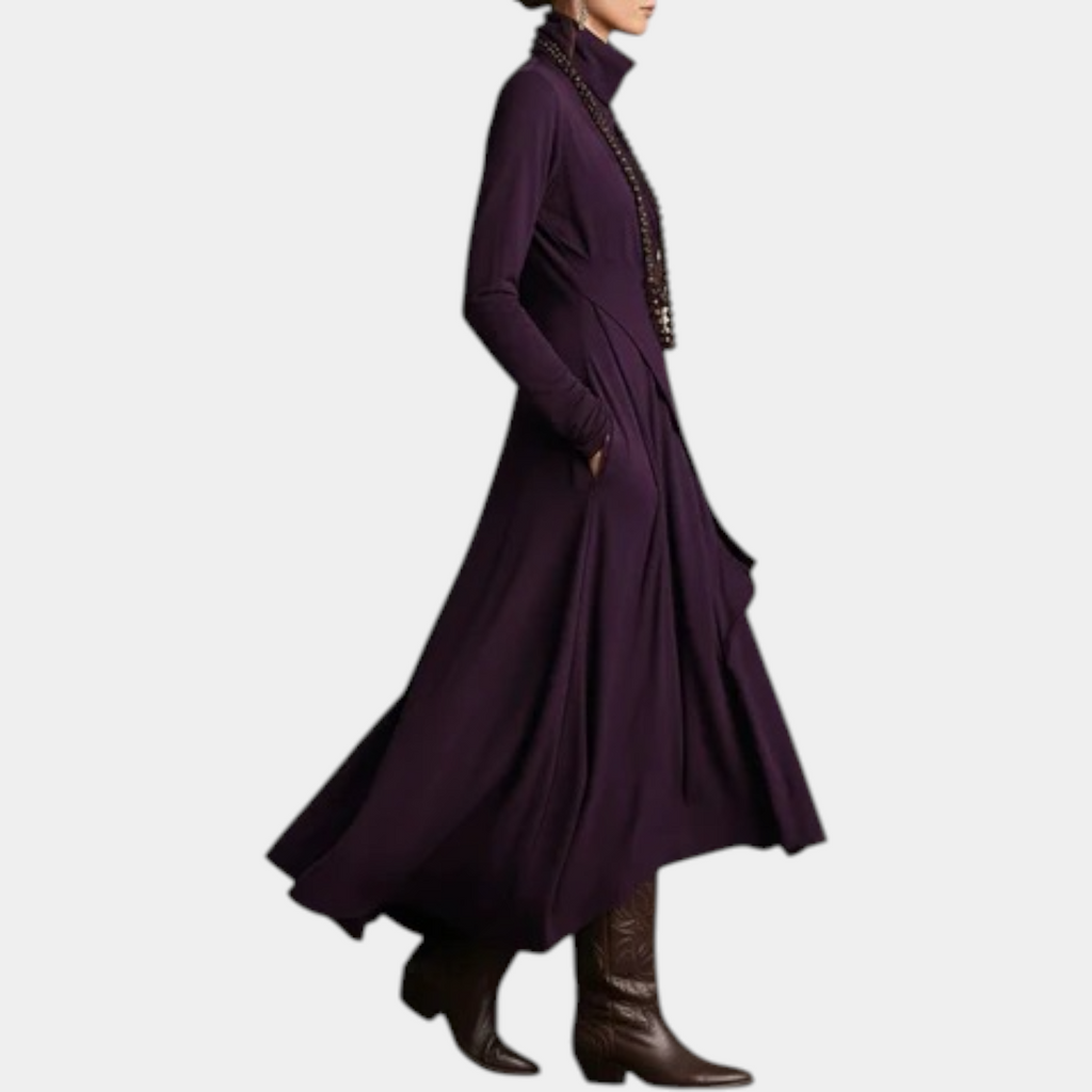 GIORGIA™ - PLEATED HIGH NECK MAXI DRESS