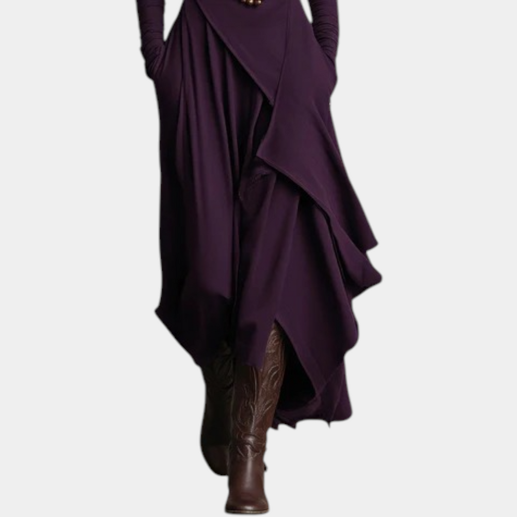 GIORGIA™ - PLEATED HIGH NECK MAXI DRESS