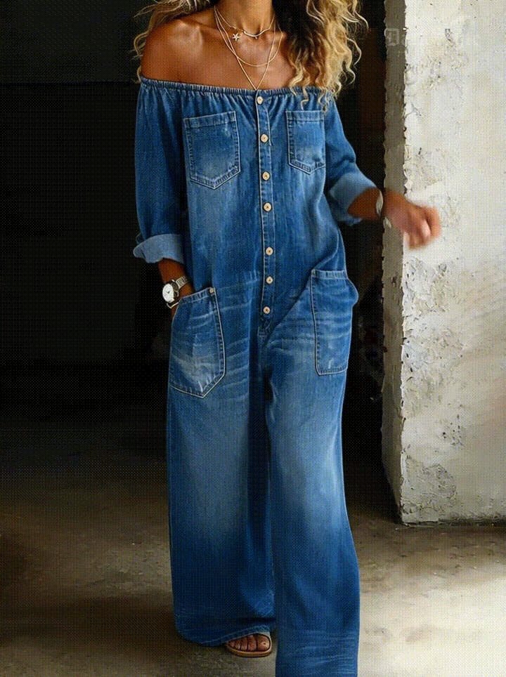 ELENA™ - LONG-SLEEVE SUMMER DENIM JUMPSUIT