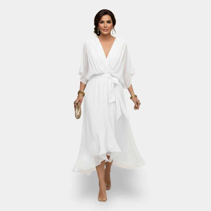 MARTA™ - CHIFFON V-NECK MAXI DRESS