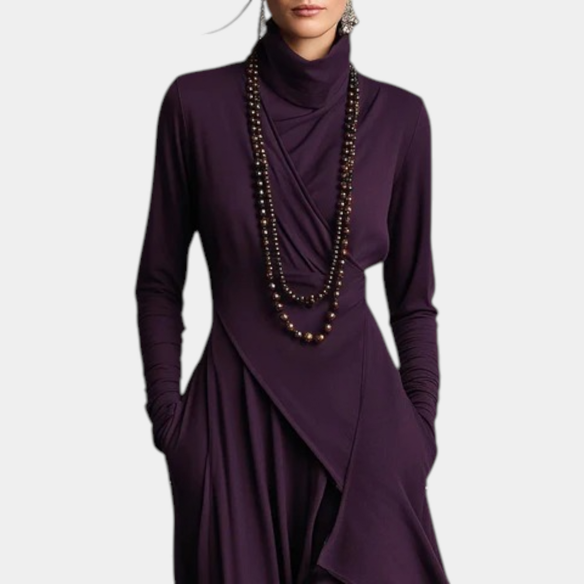 GIORGIA™ - PLEATED HIGH NECK MAXI DRESS