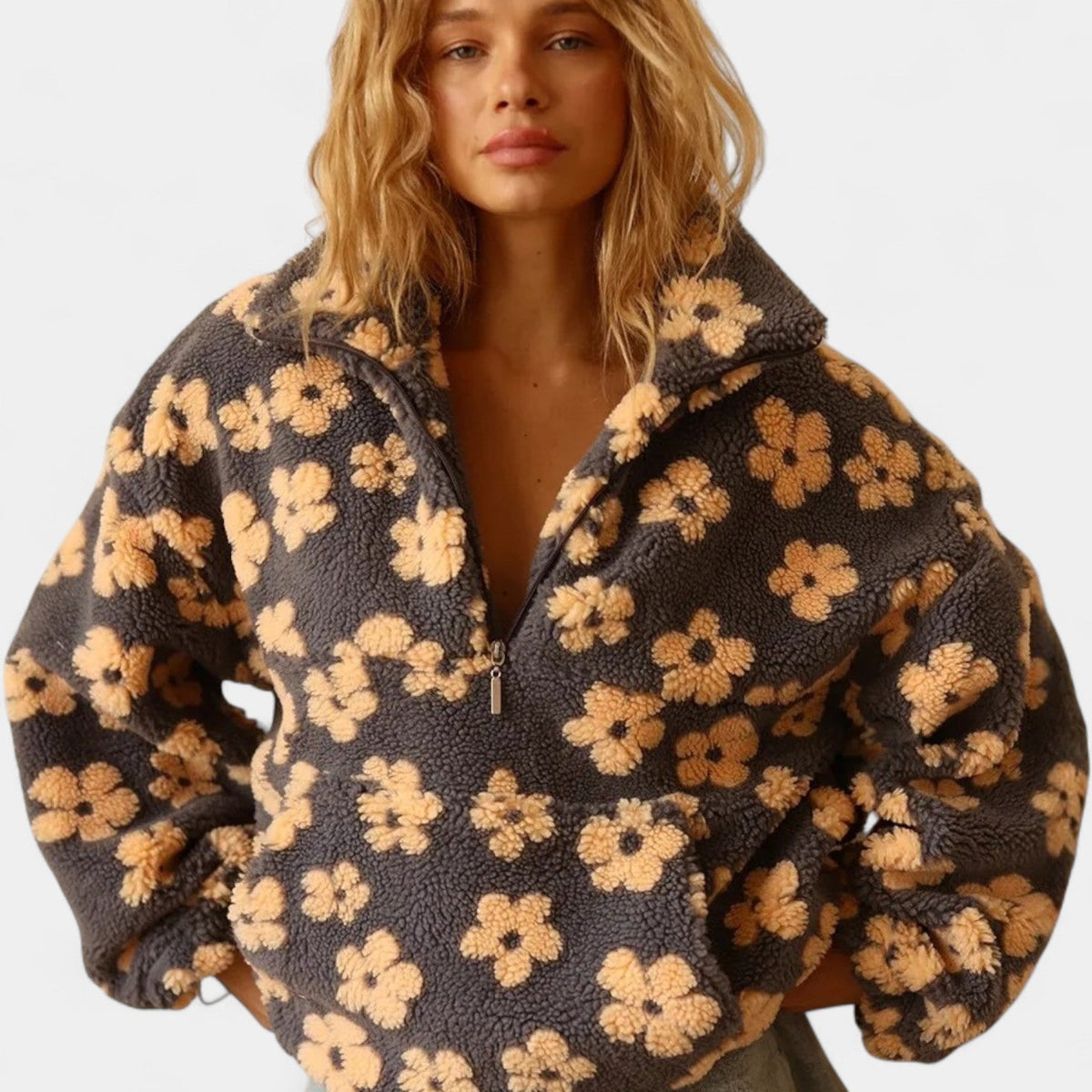 PATRICIA - FLORAL LONG-SLEEVE FLEECE JUMPER