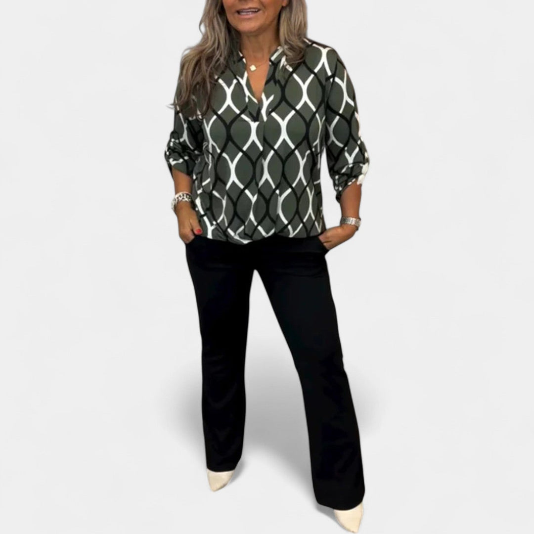 NORA - ELEGANT PRINT BLOUSE