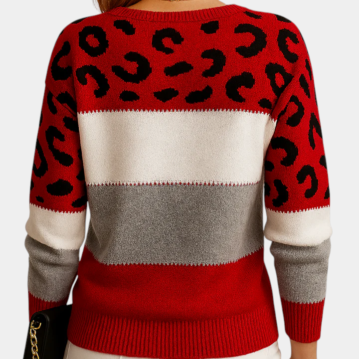 VIRELLE™ - LEOPARD PRINT WINTER SWEATER