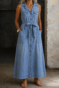 SUSAN™ - ELEGANT DENIM MAXI DRESS