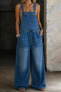 ELAINE™ - DENIM ELASTIC WAIST JUMPSUIT