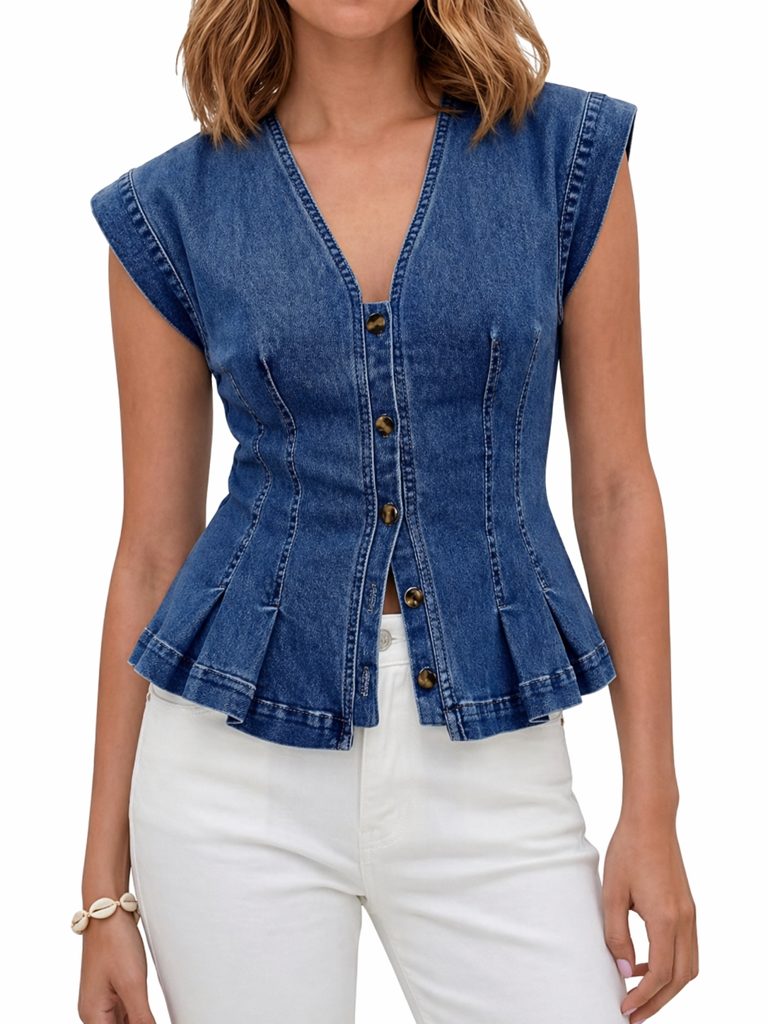 VIERA™ - DENIM V-NECK TOP