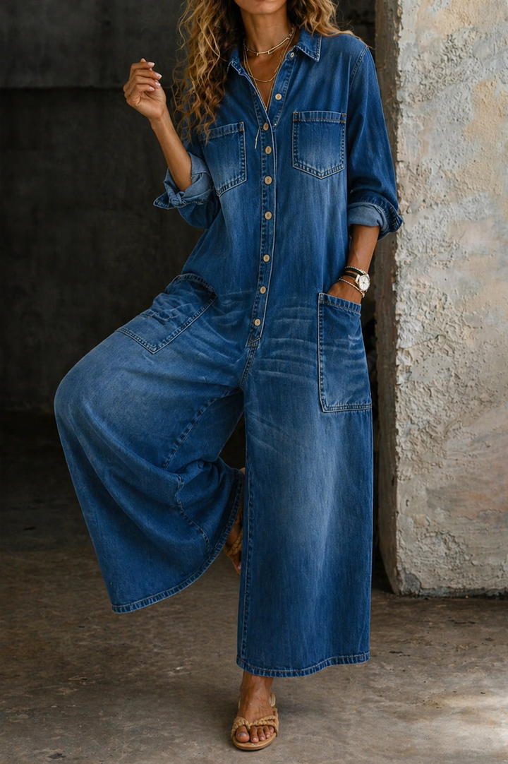 VIVIENNE™ - CASUAL DENIM WIDE LEG JUMPSUIT