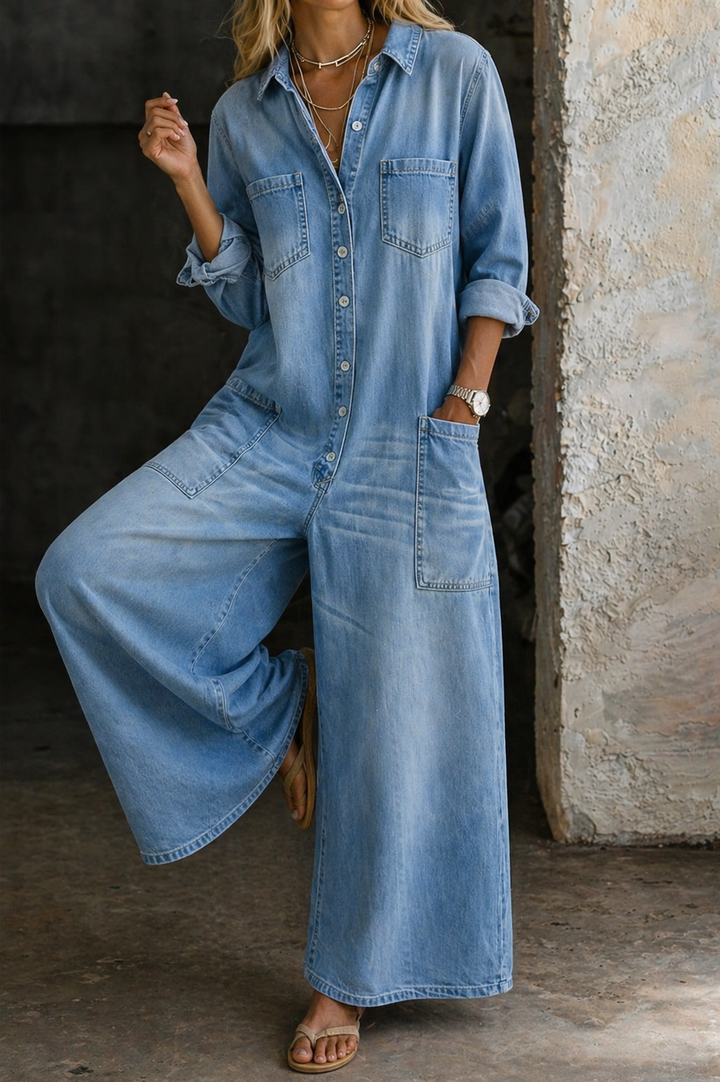 VIVIENNE™ - CASUAL DENIM WIDE LEG JUMPSUIT