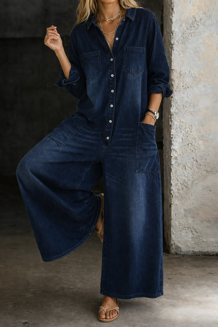 VIVIENNE™ - CASUAL DENIM WIDE LEG JUMPSUIT