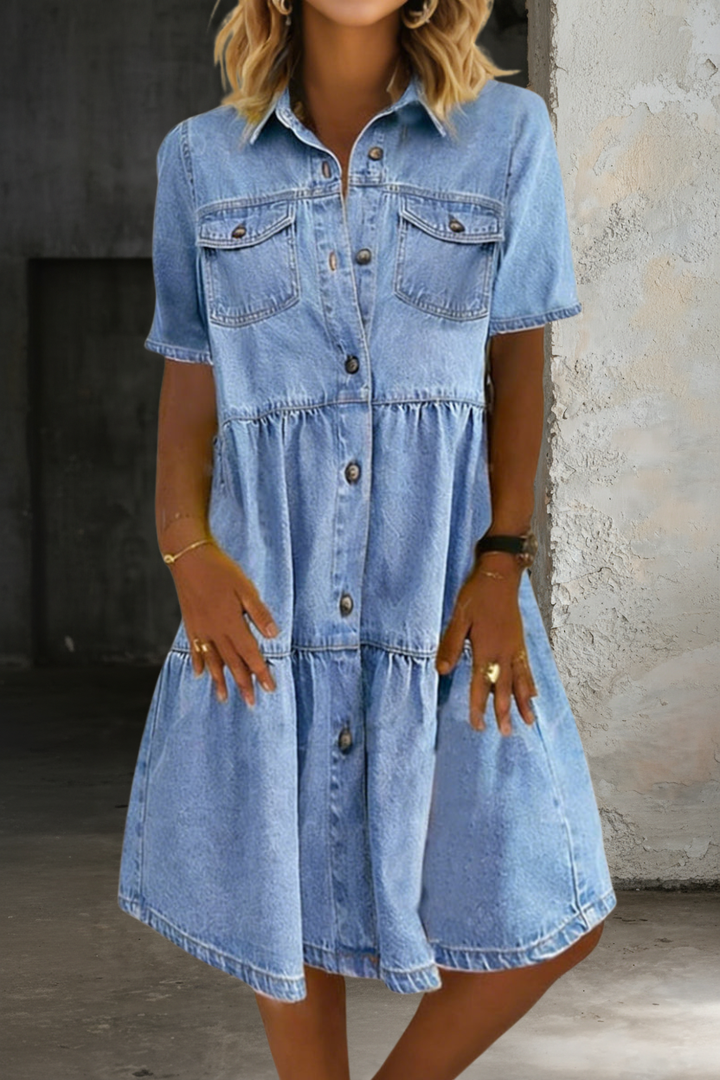 SOPHIA™ - ELEGANT CASUAL SUMMER DENIM DRESS