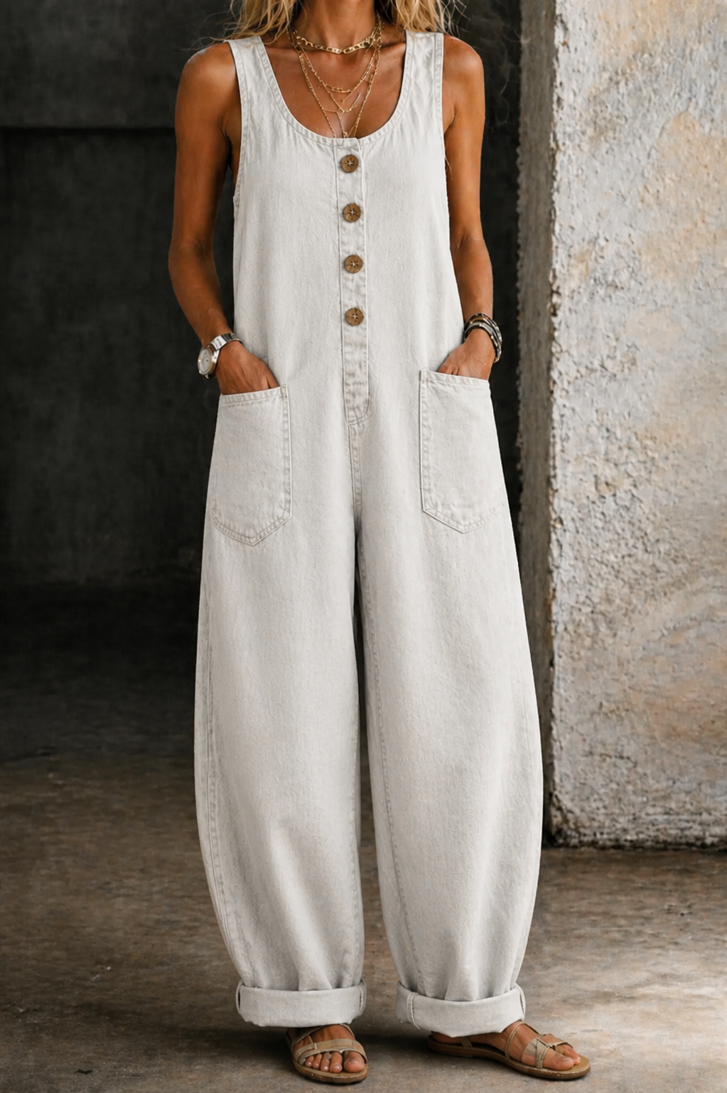 WILLY™ - VINTAGE WASHED COTTON DENIM OVERALLS