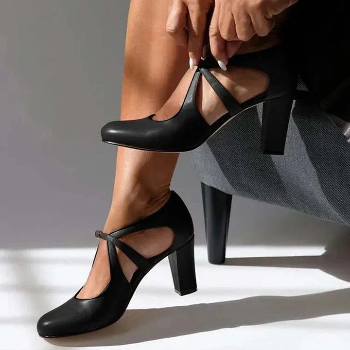 CAMILLE™ - ULTRA-COMFORT LEATHER HEEL SANDALS
