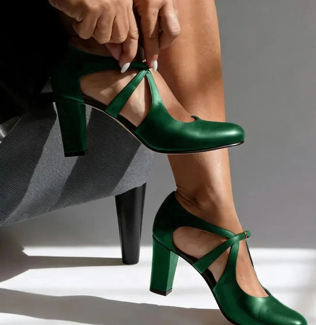 CAMILLE™ - ULTRA-COMFORT LEATHER HEEL SANDALS