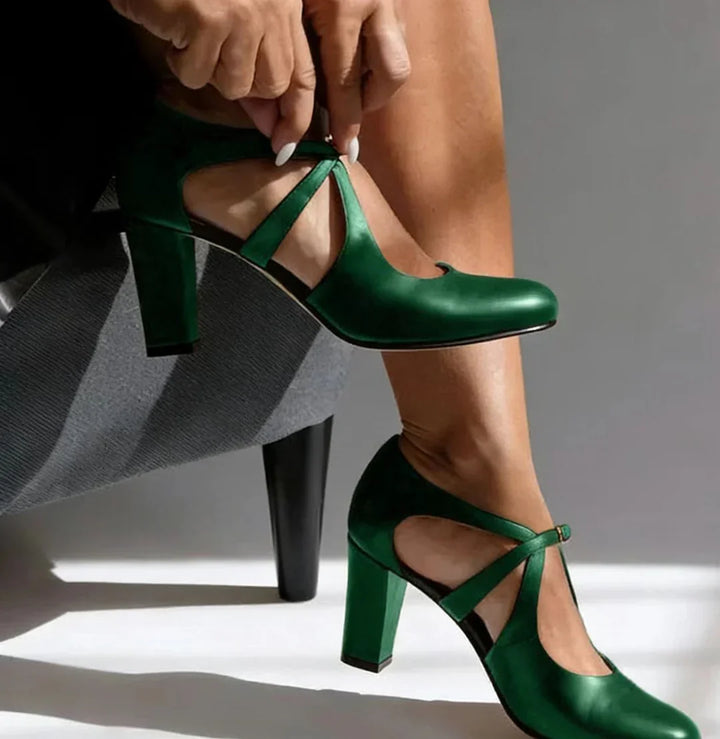 CAMILLE™ - ULTRA-COMFORT LEATHER HEEL SANDALS