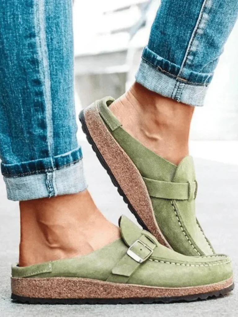 VALENCIA™ – SUEDE BUCKLE COMFORT CLOGS