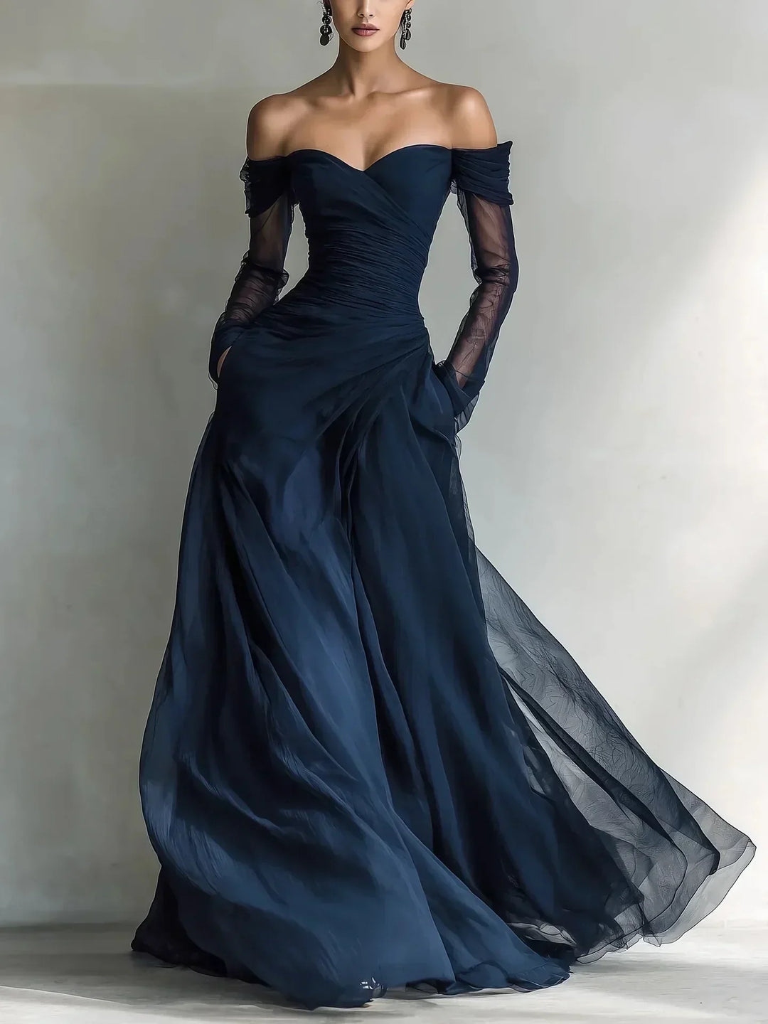 GERTRUDE™ - ELEGANT OFF-THE-SHOULDER MAXI DRESS