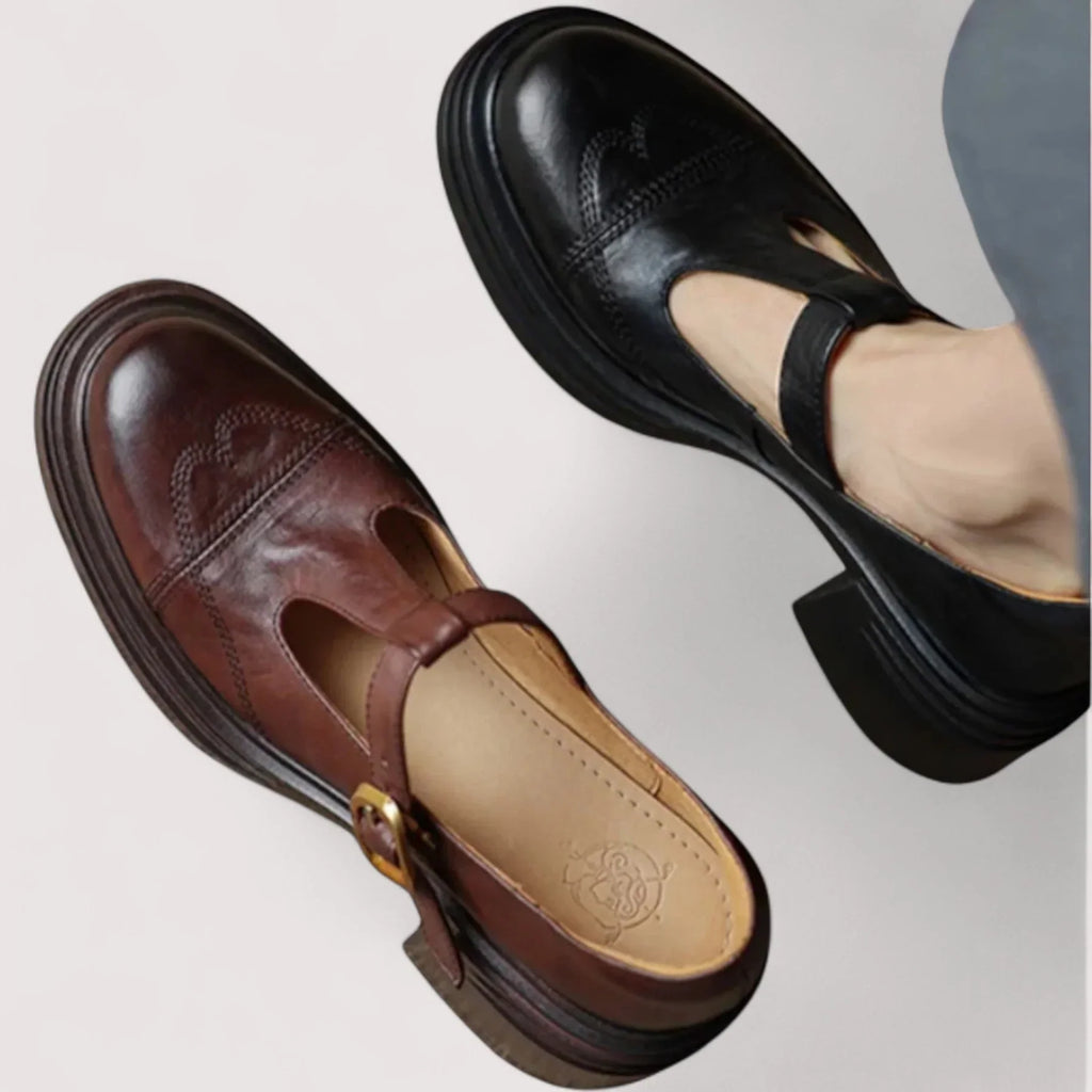VERONICA LEATHER COURT SHOES