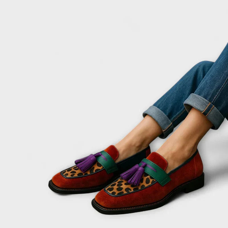ORTANA™ - E;EGANT LEOPARD PRINT TASSEL LOAFERS