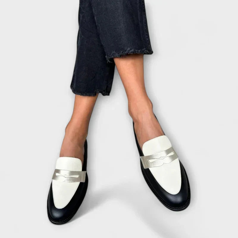 PEGGY™ - ELEGANT TWO-TONE LEATHER LOAFERS