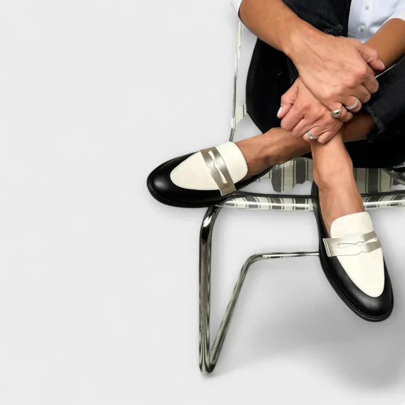 PEGGY™ - ELEGANT TWO-TONE LEATHER LOAFERS
