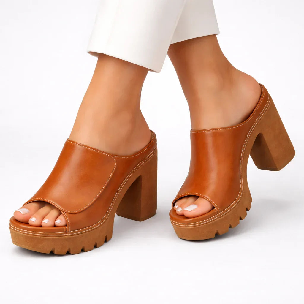 ALESSIA™ - ULTRA-COMFORT LEATHER PLATFORM SANDALS