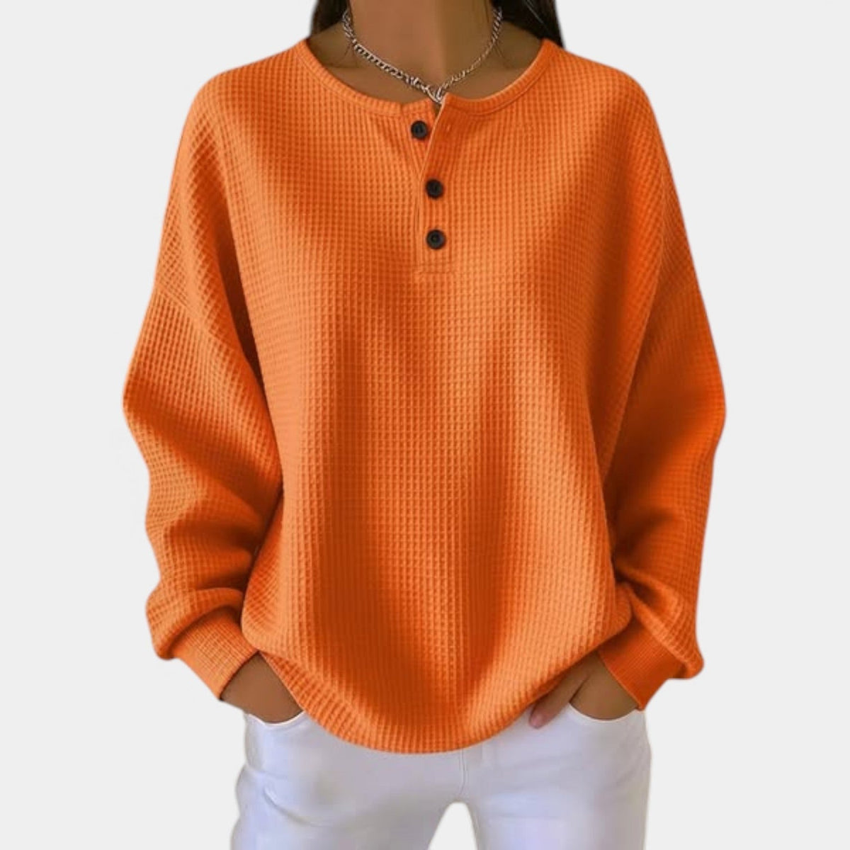 ALIAH - ELEGANT WAFFLE-KNIT WINTER SWEATER