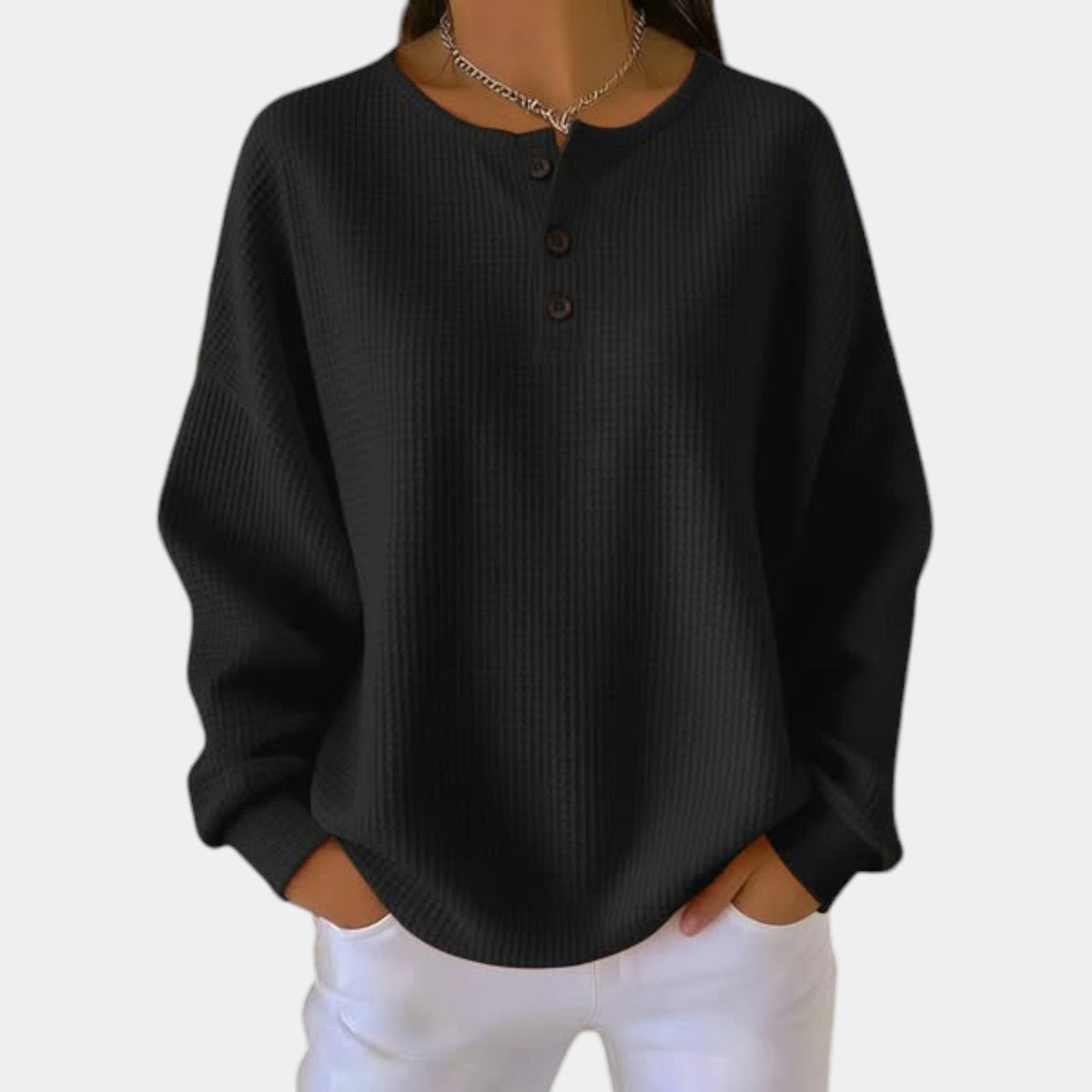 ALIAH - ELEGANT WAFFLE-KNIT WINTER SWEATER