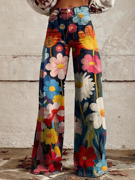 LENA™ - FLORAL WIDE LEG PANTS