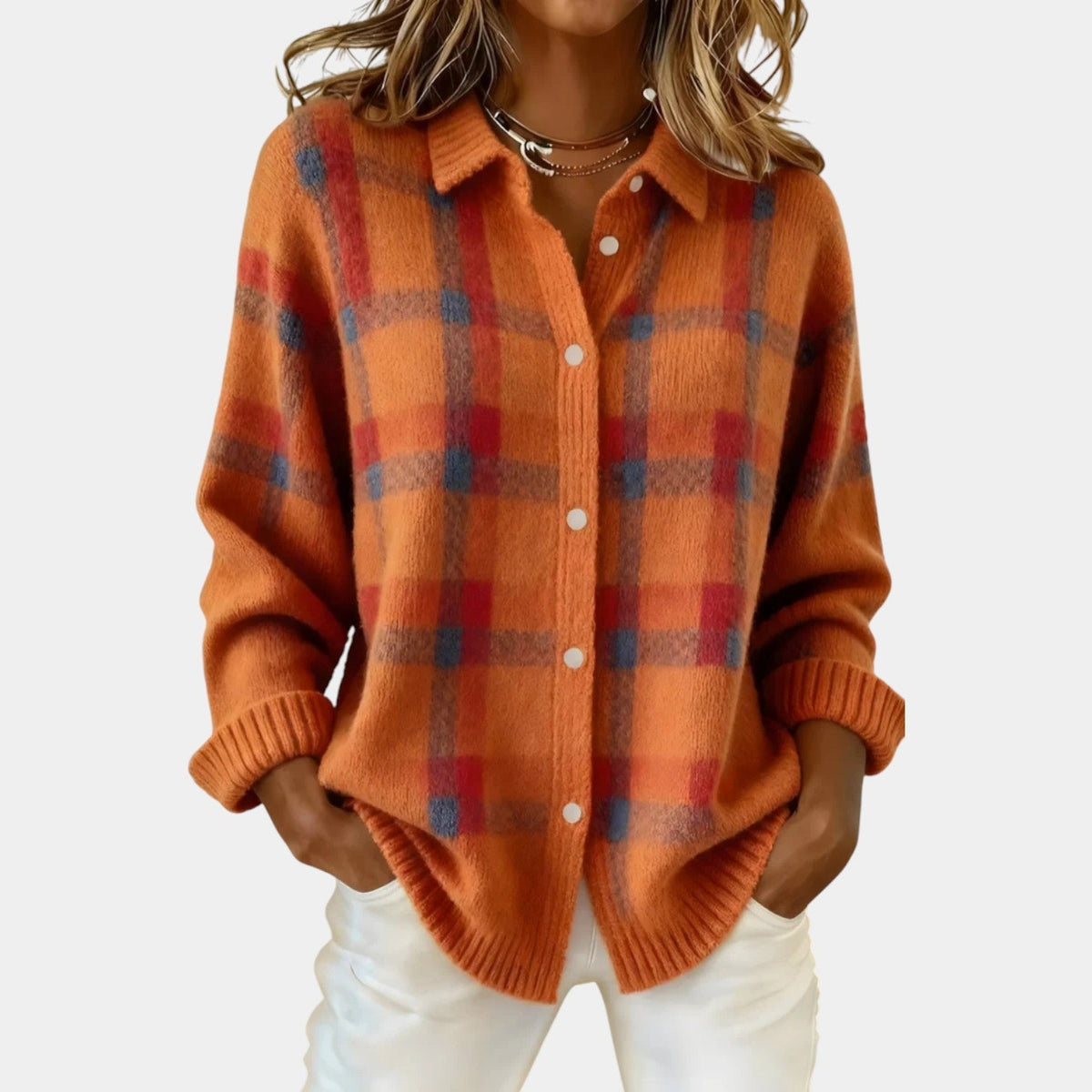 ANNA™ - CHECK KNIT WINTER CARDIGAN