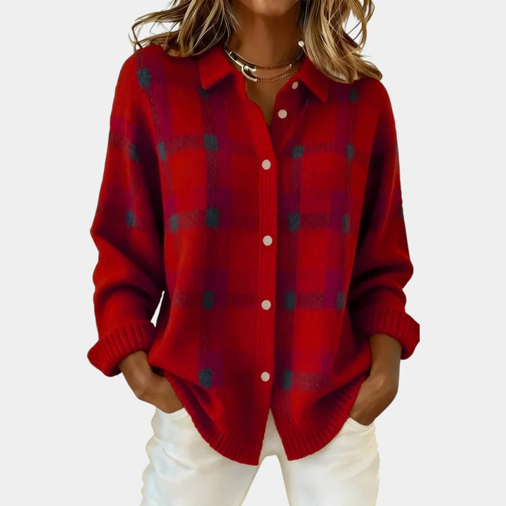 ANNA™ - CHECK KNIT WINTER CARDIGAN
