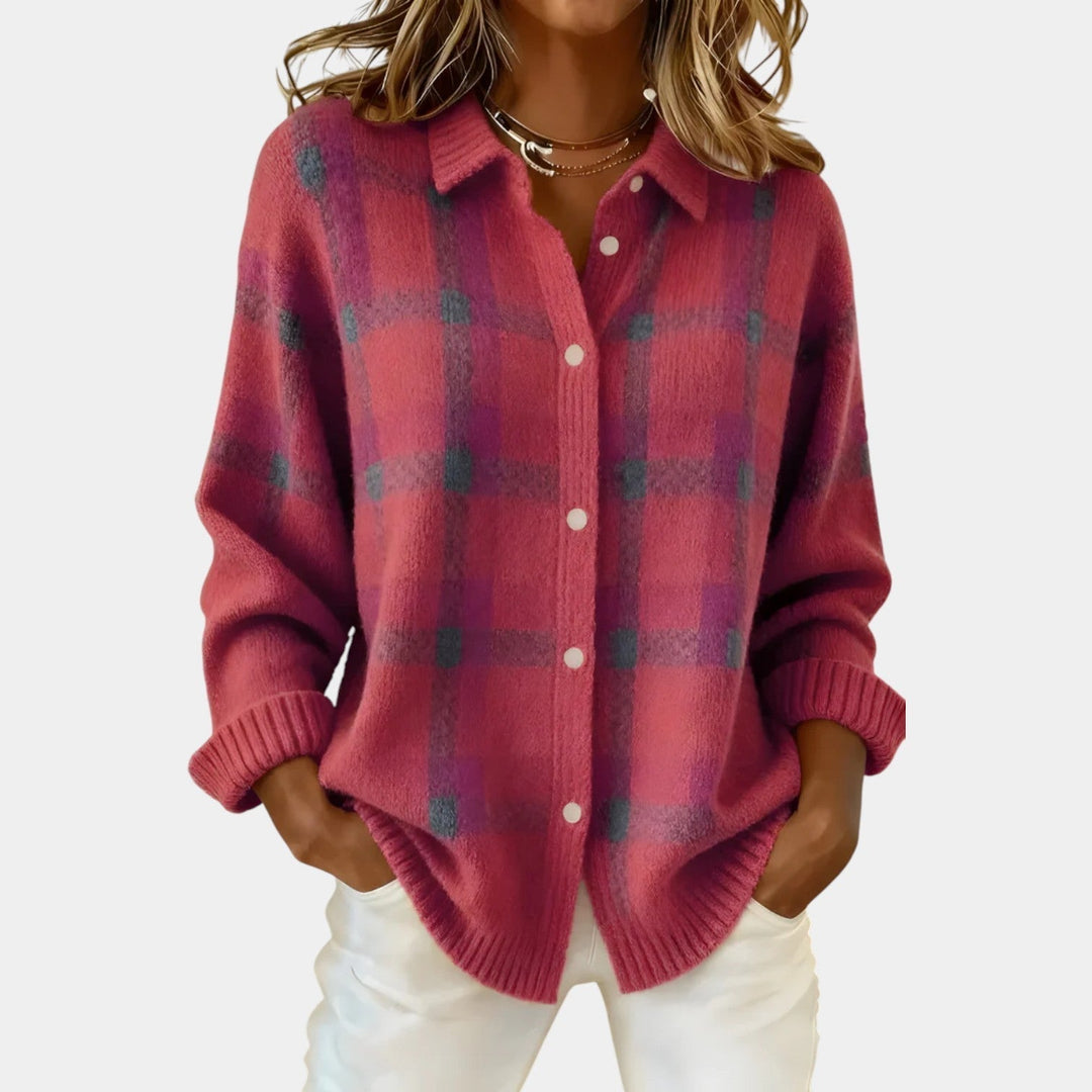 ANNA™ - CHECK KNIT WINTER CARDIGAN