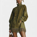 SHERRY™ - COZY CASHMERE FRINGE DRESS