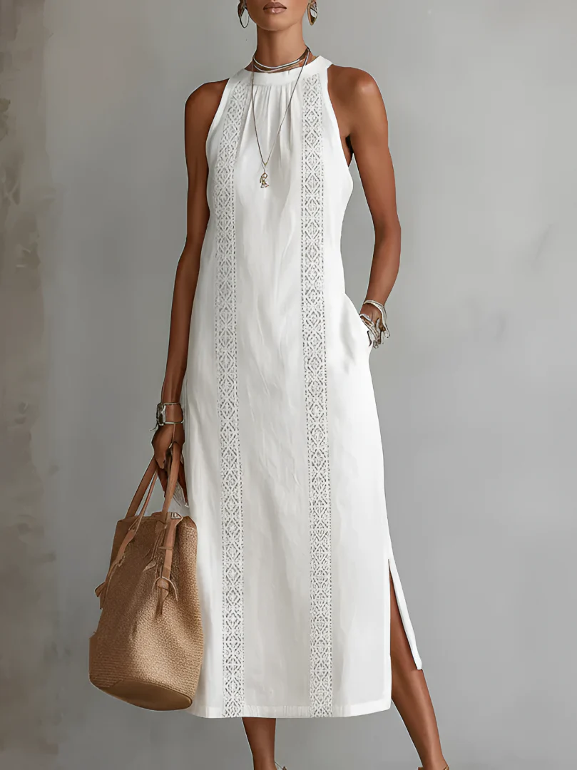 JIMENA™ - COTTON LINEN MIDI DRESS